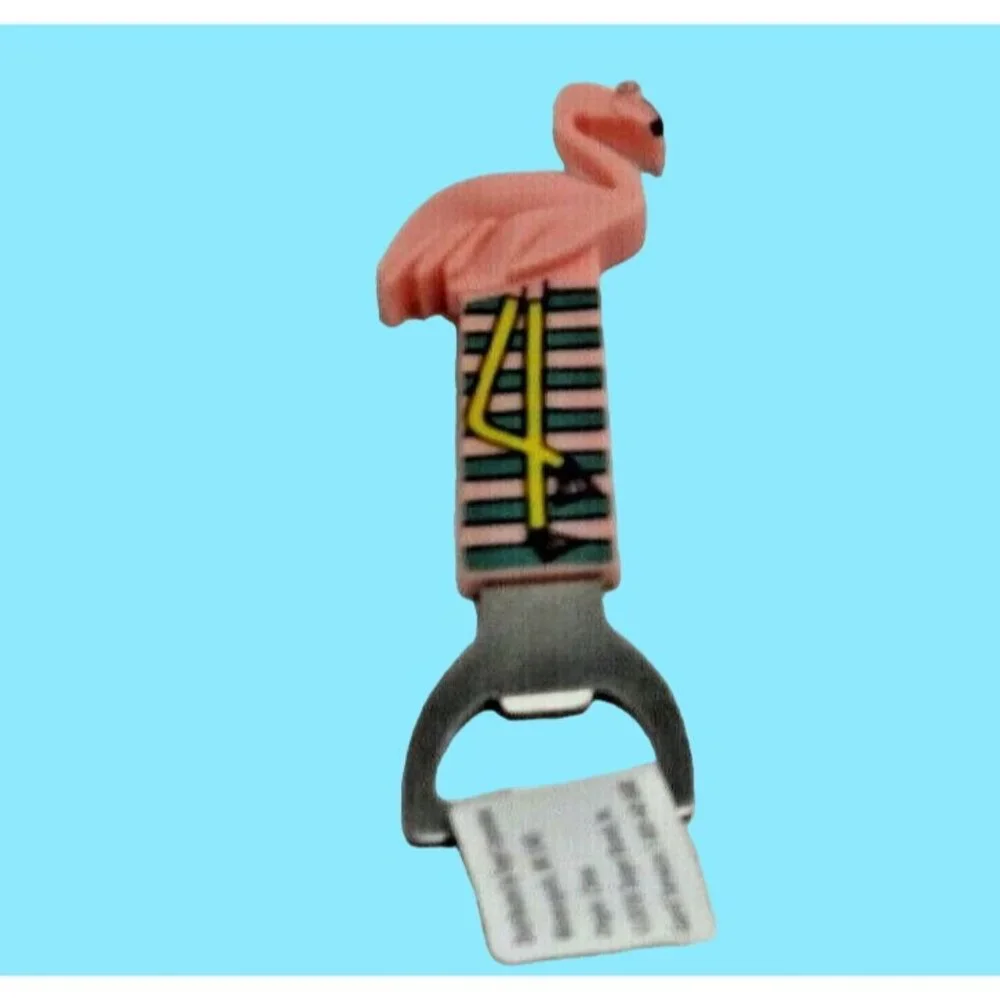 Pink Flamingo Bottle Opener New Tropical Coastal Luau Beach